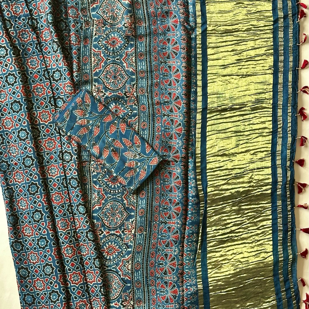 Ajrakh saree